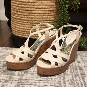 Women's white wedge Sandals